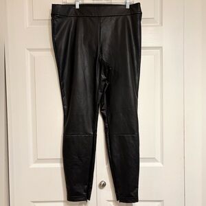 a new day Faux Leather Black Legging XL soft inside 34” waist Women Elegant